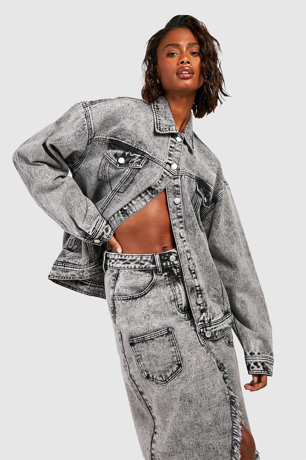 Ruffle sleeve 2024 jean jacket